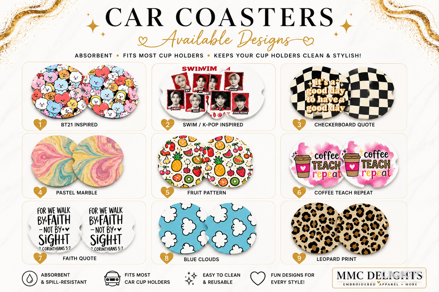 Car Coasters, Set of 2